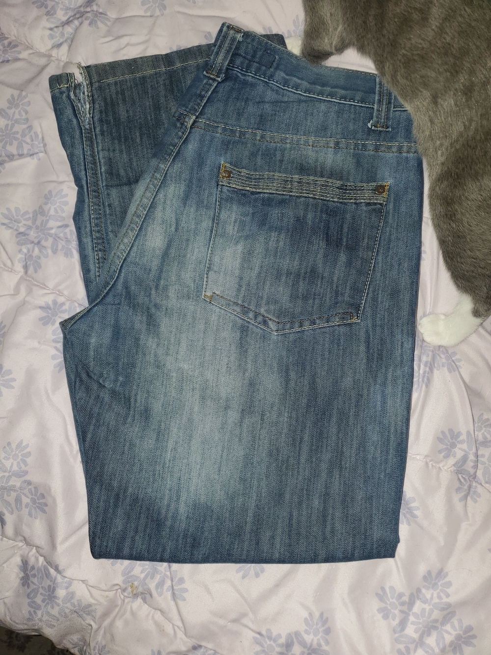 PD&C Men's Light Blue Washed Relaxed Jeans